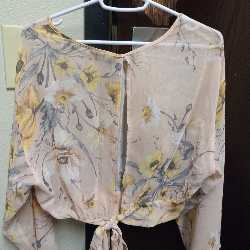 Floral see through blouse
